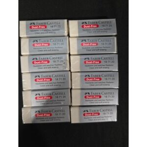 [Pack of 12] Faber-Castell LARGE‎ Eraser Dust Free Brand New